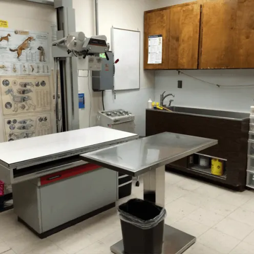 exam room with tables and medical equipment at East Ventura Animal Hospital